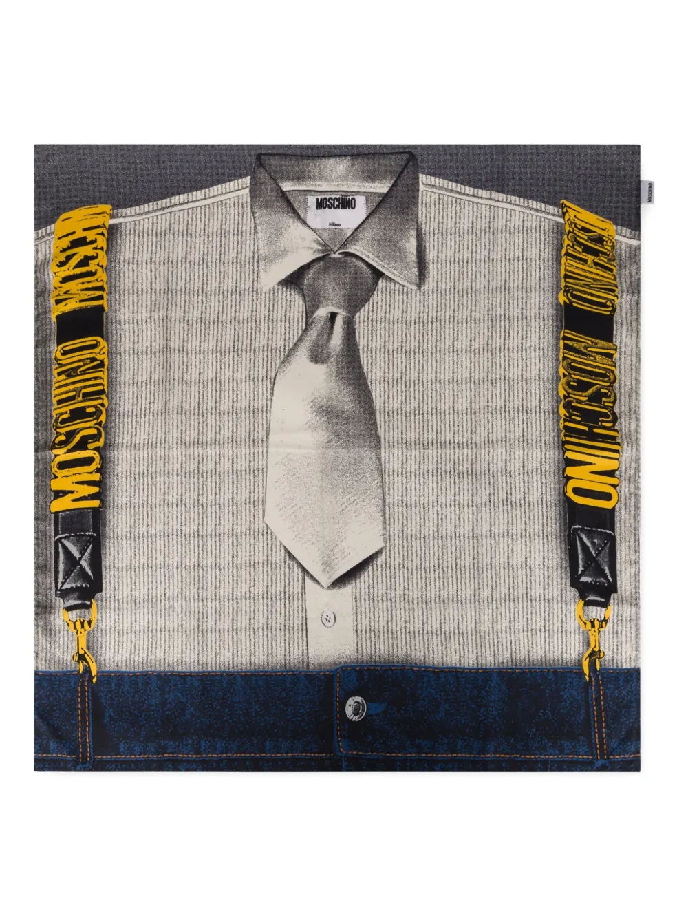 Шелковый платок с принтом Moschino, белый
Шелковый платок с принтом Moschino, белый