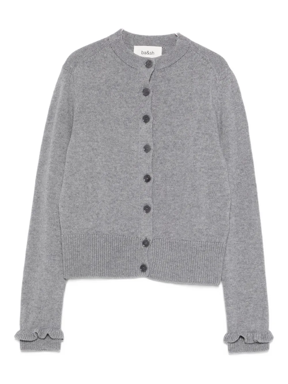 Кардиган на пуговицах с оборками на манжетах Ba&Sh, серый
Кардиган на пуговицах с оборками на манжетах Ba&Sh, серый