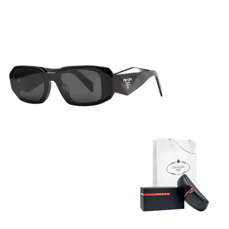 PRADA Прямоугольные солнцезащитные очки с металлической оправой и эмалевым покрытием для женщин в многоцветном исполнении, 1AB5S0 Black Frame+Gray Lens 
PRADA Прямоугольные солнцезащитные очки с металлической оправой и эмалевым покрытием для женщин в многоцветном исполнении, 1AB5S0 Black Frame+Gray Lens