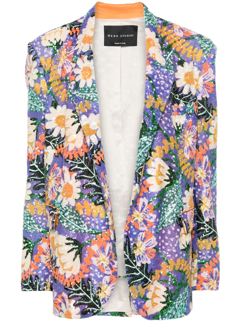 Однобортный блейзер с вышивкой Hebe Studio, фиолетовый
Однобортный блейзер с вышивкой Hebe Studio, фиолетовый