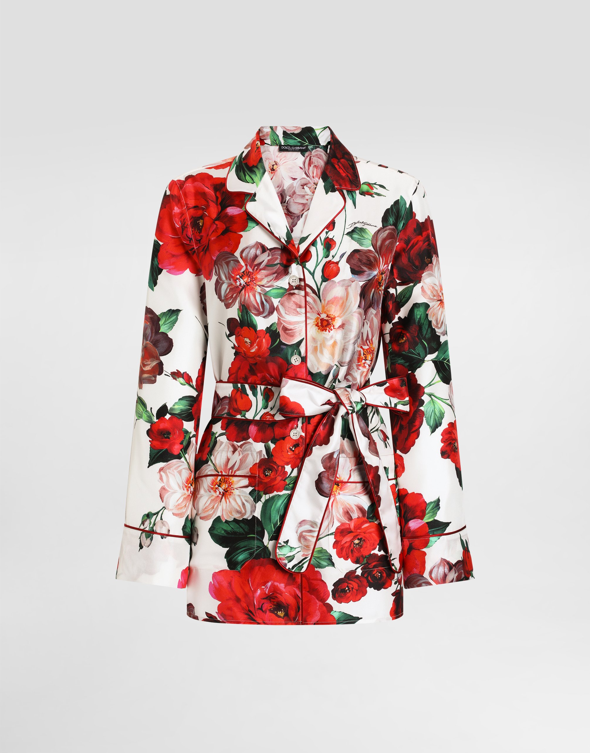 Пижамная рубашка из твила с длинными рукавами и принтом роз Dolce & Gabbana, принт
Пижамная рубашка из твила с длинными рукавами и принтом роз Dolce & Gabbana, принт
