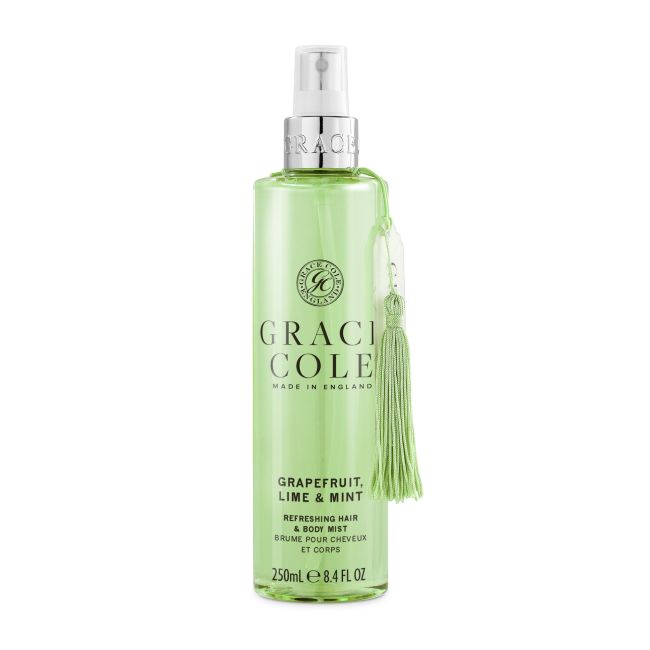 Освежающий спрей для волос и тела с ароматом грейпфрута, лайма и мяты Grace Cole, 250 мл
Освежающий спрей для волос и тела с ароматом грейпфрута, лайма и мяты Grace Cole, 250 мл