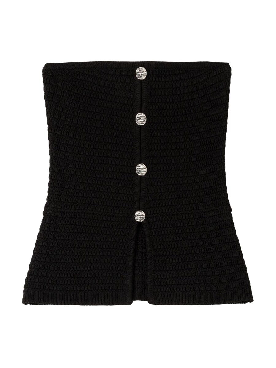 Вязаный топ Bershka, черный
Вязаный топ Bershka, черный