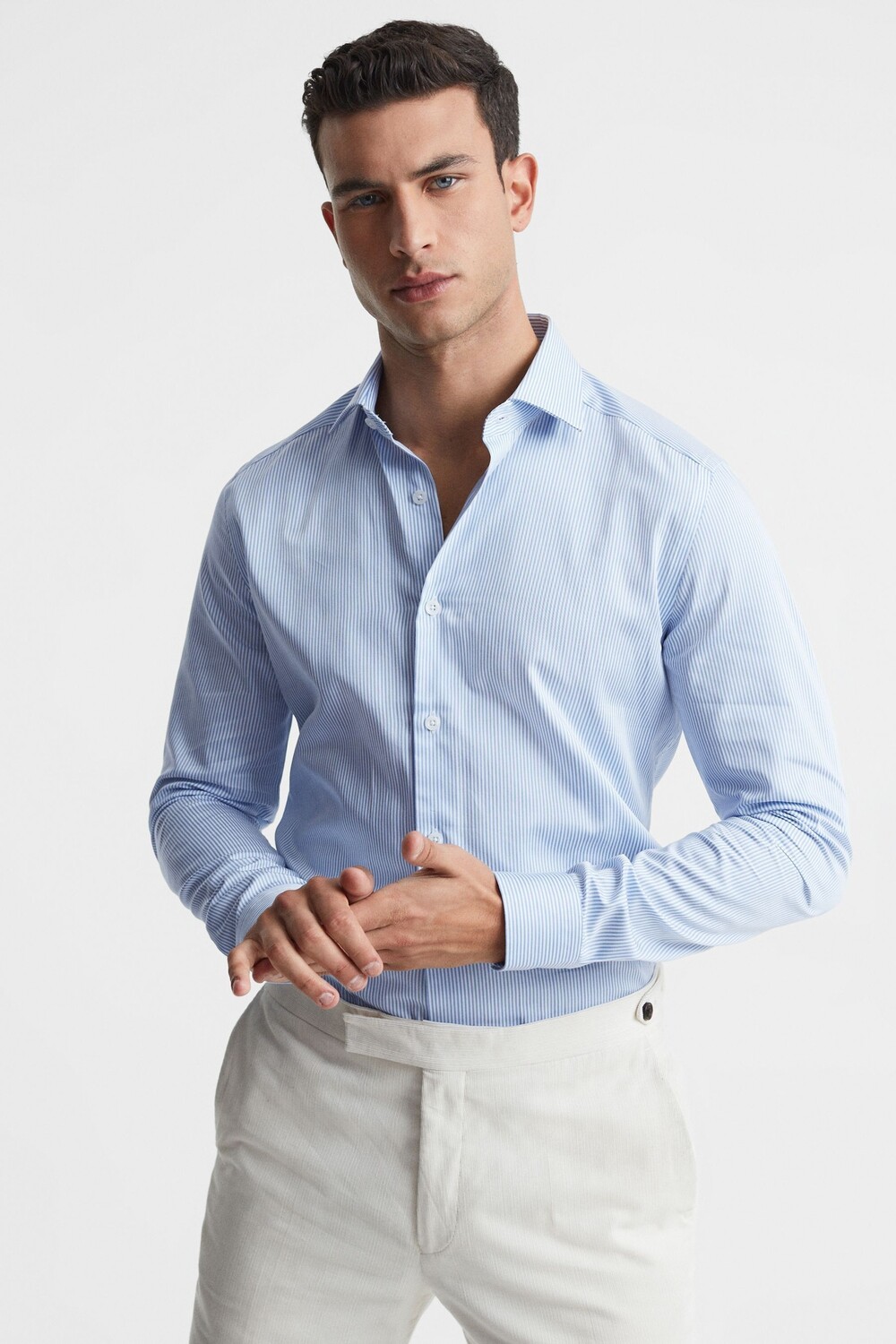 Рубашка приталенного кроя из хлопка в бенгальскую полоску Remote Reiss, синий
Рубашка приталенного кроя из хлопка в бенгальскую полоску Remote Reiss, синий