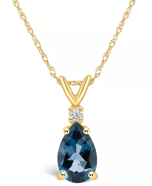 Ожерелье с подвеской из 14-каратного желтого золота или 14-каратного белого золота с лондонским голубым топазом (1 карат) и бриллиантовым акцентом Macy'S, gold
Ожерелье с подвеской из 14-каратного желтого золота или 14-каратного белого золота с лондонским голубым топазом (1 карат) и бриллиантовым акцентом Macy'S, gold