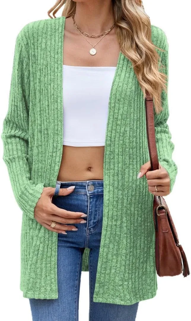 Женский легкий кардиган с длинными рукавами и открытой передней частью FMCHICO
Женский легкий кардиган с длинными рукавами и открытой передней частью FMCHICO