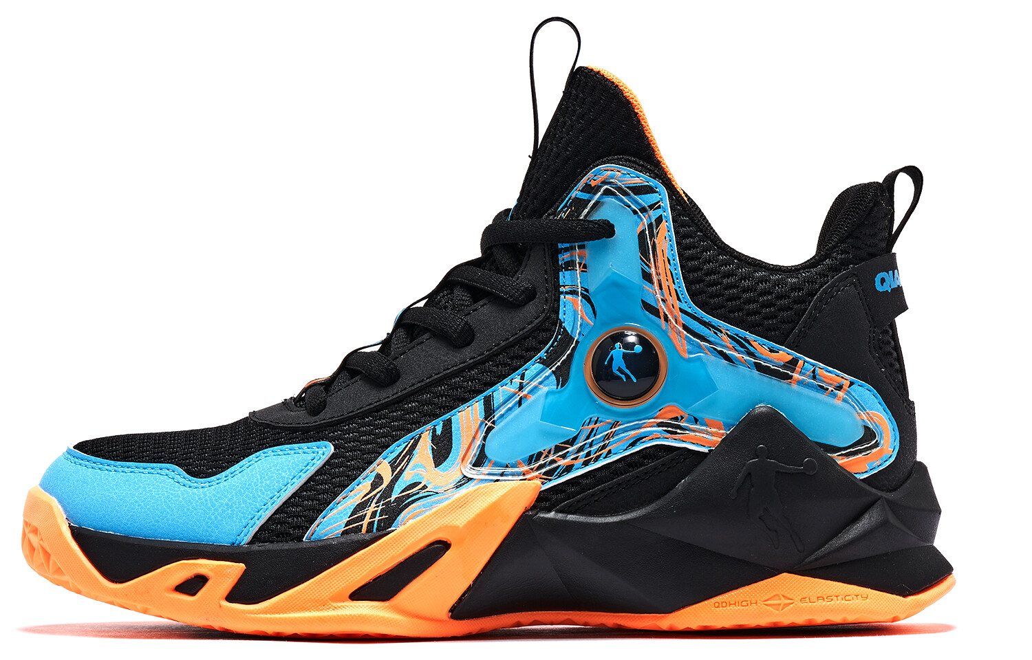 Детские баскетбольные кроссовки GS Mid-top черные/синие Qiaodan 
Детские баскетбольные кроссовки GS Mid-top черные/синие Qiaodan