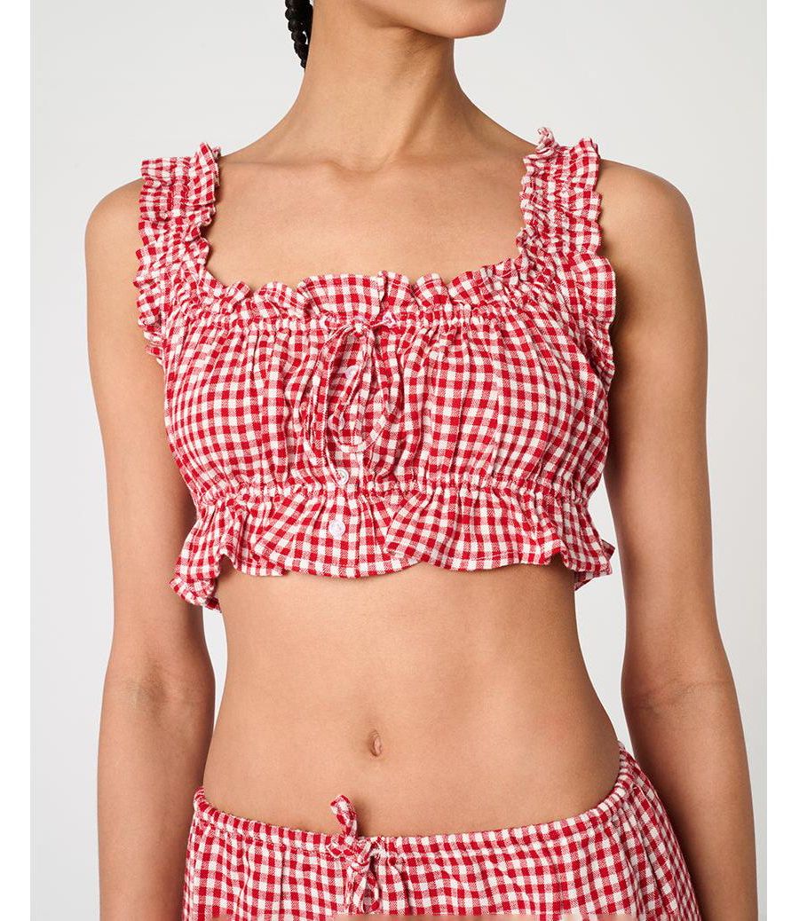 Женский укороченный топ с рюшами и пуговицами WeWoreWhat, Red multi
Женский укороченный топ с рюшами и пуговицами WeWoreWhat, Red multi