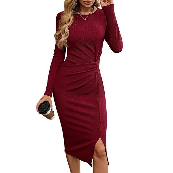 Женское платье миди с длинным рукавом и разрезом Yesfashion, Wine Red
Женское платье миди с длинным рукавом и разрезом Yesfashion, Wine Red