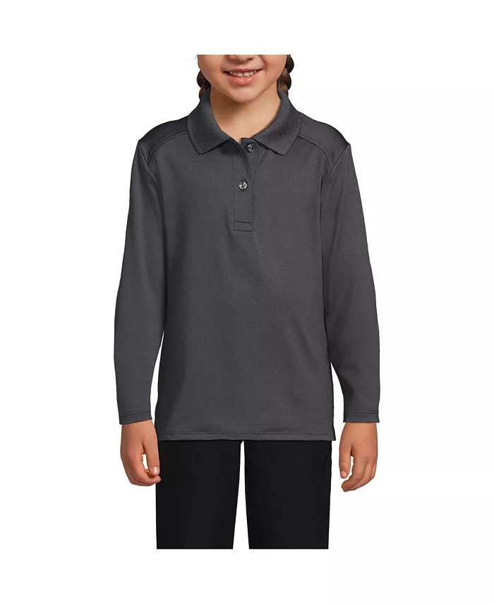Рубашка-поло с длинным рукавом для девочек, быстросохнущая, женская Lands' End, серый
Рубашка-поло с длинным рукавом для девочек, быстросохнущая, женская Lands' End, серый