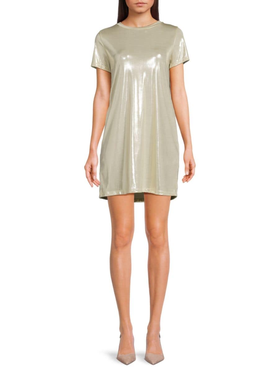 Платье-футболка мини с металлическим оттенком Renee C., песочный
Платье-футболка мини с металлическим оттенком Renee C., песочный