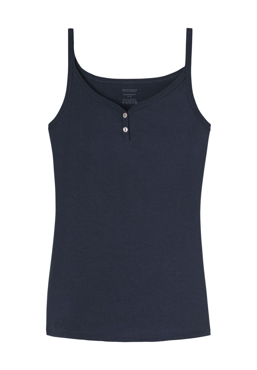 Женская майка с воротником-стойкой Natural Beauty Henley SCHIESSER, цвет Nachtblau 
Женская майка с воротником-стойкой Natural Beauty Henley SCHIESSER, цвет Nachtblau