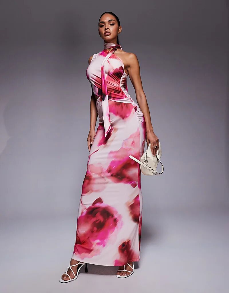 Платье макси ASOS DESIGN без рукавов с высоким воротом и розовым цветочным принтом
Платье макси ASOS DESIGN без рукавов с высоким воротом и розовым цветочным принтом