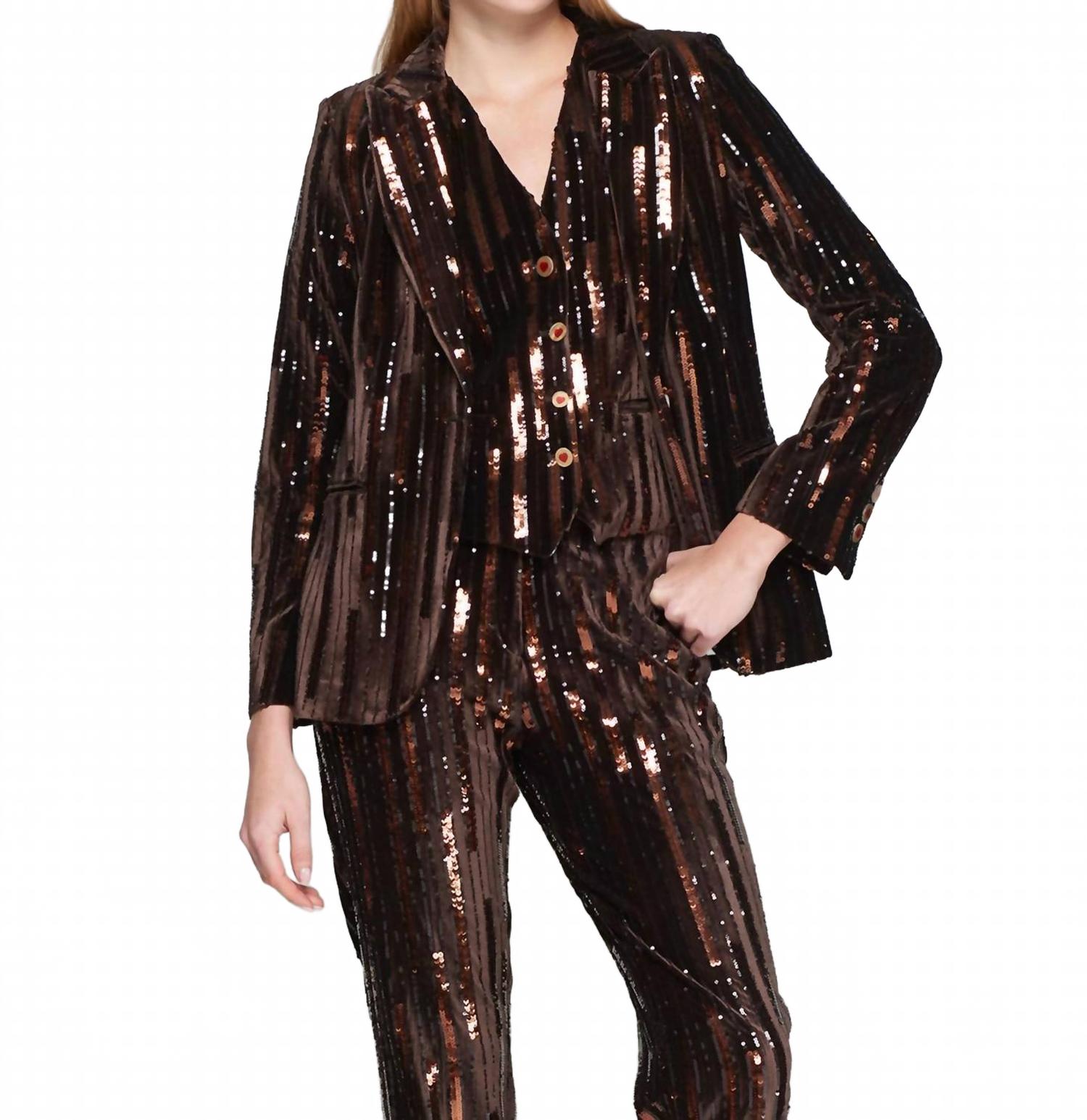 Ослепительный блейзер шоколадного цвета с пайетками Vilagallo, шоколадный
Ослепительный блейзер шоколадного цвета с пайетками Vilagallo, шоколадный