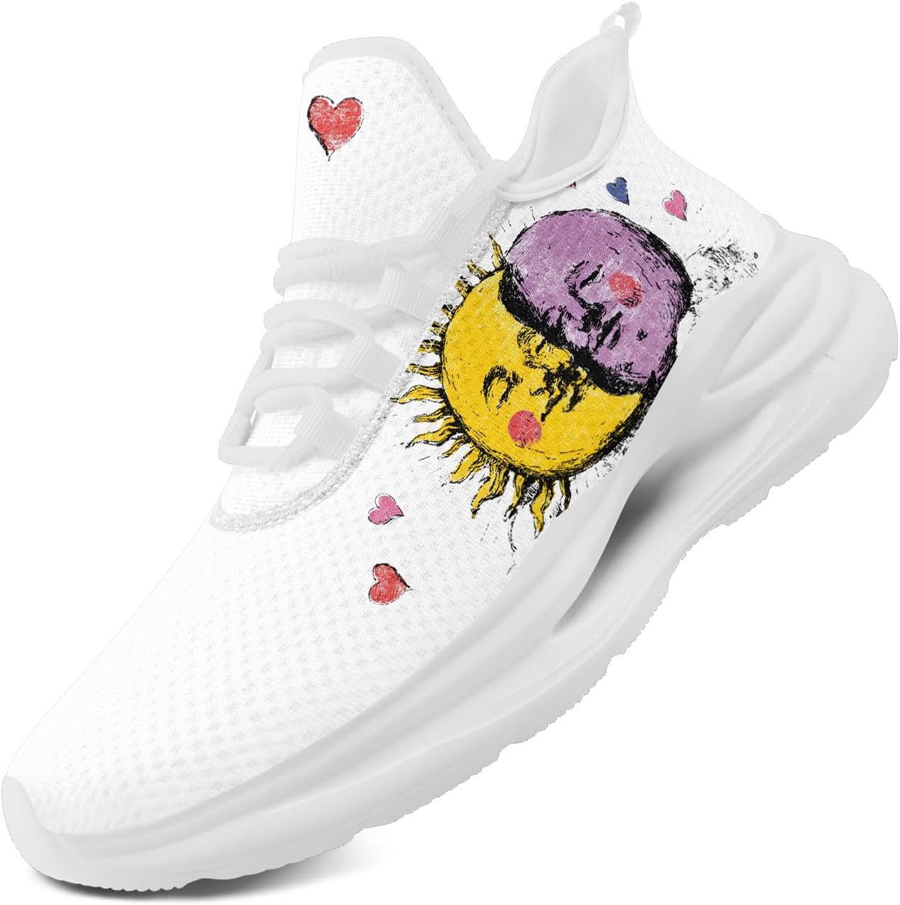 Легкие кроссовки AWSOLE с принтом Солнце, Луна, Звезда для женщин и мужчин, дышащая сетка, для бега и ходьбы, модные, комфортные тренировочные, белый/желтый/фиолетовый/розовый
Легкие кроссовки AWSOLE с принтом Солнце, Луна, Звезда для женщин и мужчин, дышащая сетка, для бега и ходьбы, модные, комфортные тренировочные, белый/желтый/фиолетовый/розовый