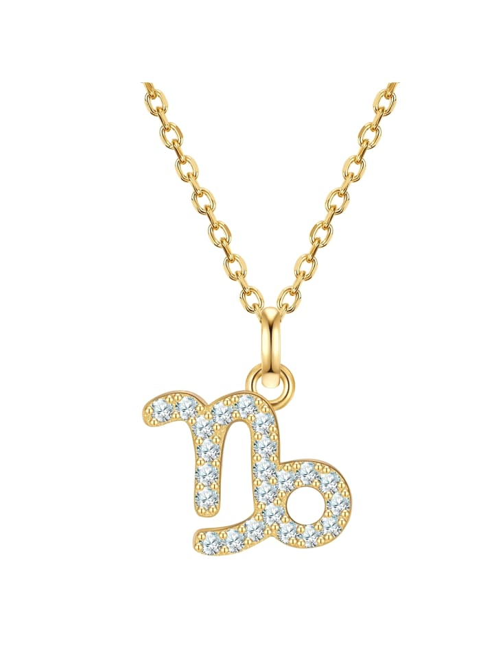 Glanzstücke München Колье со знаком зодиака Козерог из стерлингового серебра с цирконами из желтого золота
Glanzstücke München Колье со знаком зодиака Козерог из стерлингового серебра с цирконами из желтого золота