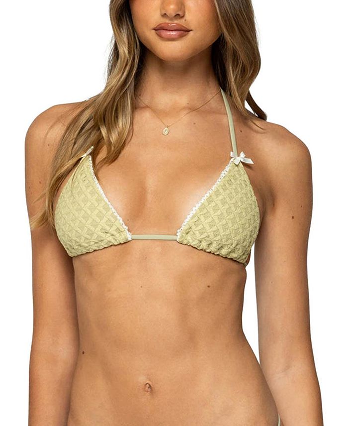 Анна Текстурированный Треугольный Топ Бикини Edikted, зеленый
Анна Текстурированный Треугольный Топ Бикини Edikted, зеленый
