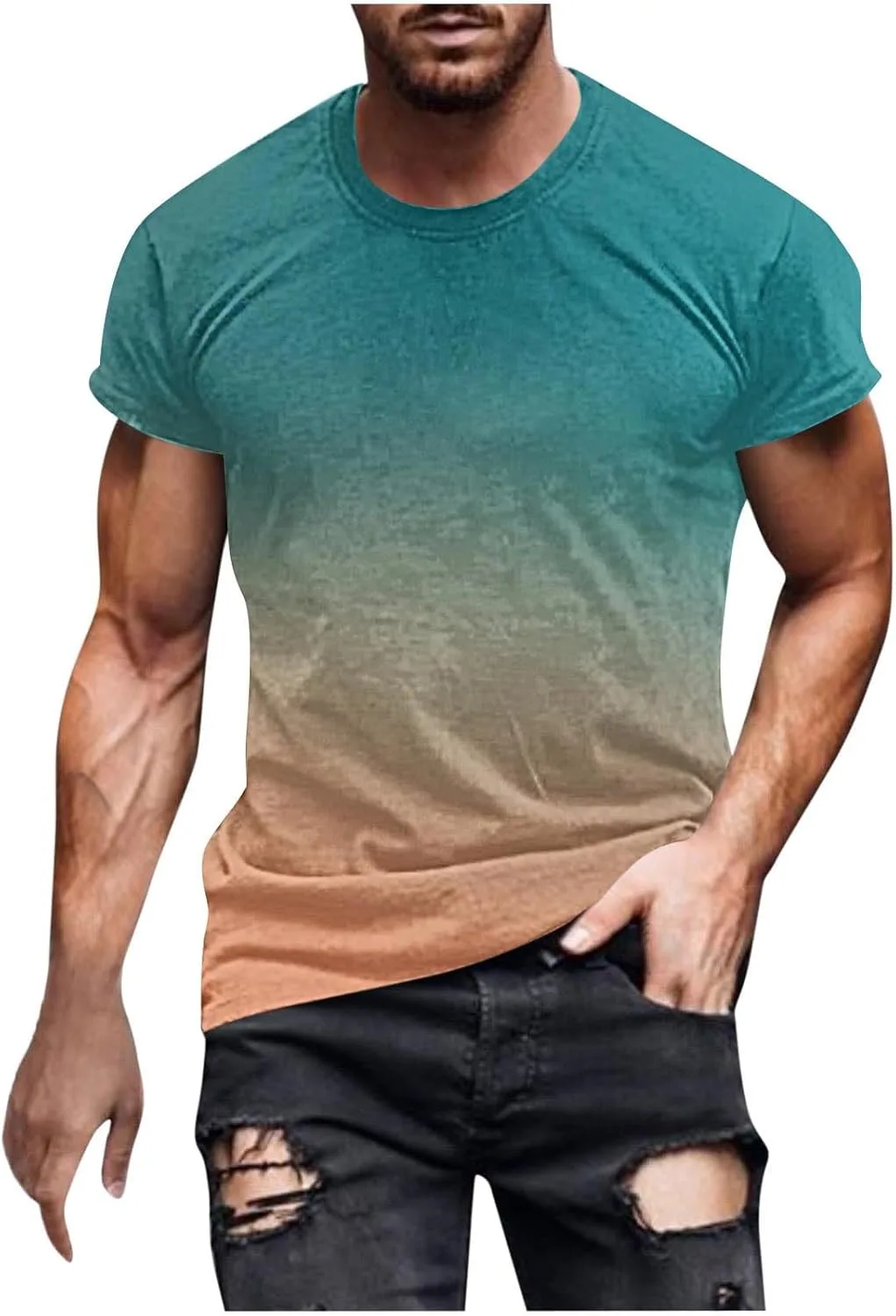 Мужская футболка O-Neck с градиентным принтом для тренировок QUNPIU
Мужская футболка O-Neck с градиентным принтом для тренировок QUNPIU