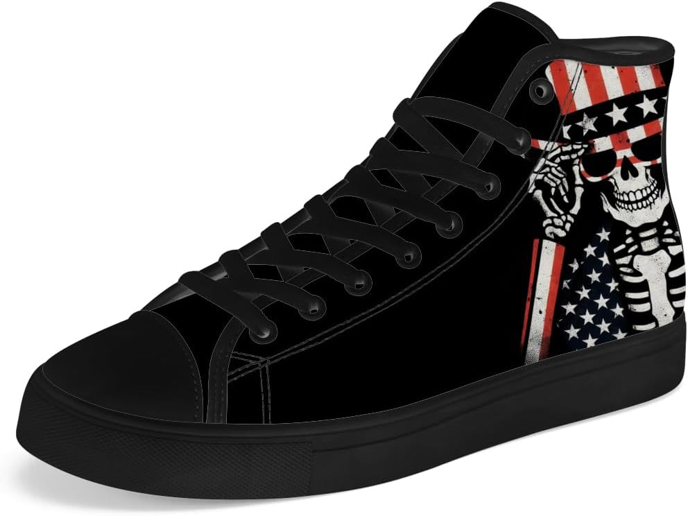 Кеды Chebing Skull с высоким верхом для мужчин и женщин, с американским флагом, высокие холщовые туфли на шнуровке, повседневная обувь, подарок для папы и мамы, синий
Кеды Chebing Skull с высоким верхом для мужчин и женщин, с американским флагом, высокие холщовые туфли на шнуровке, повседневная обувь, подарок для папы и мамы, синий
