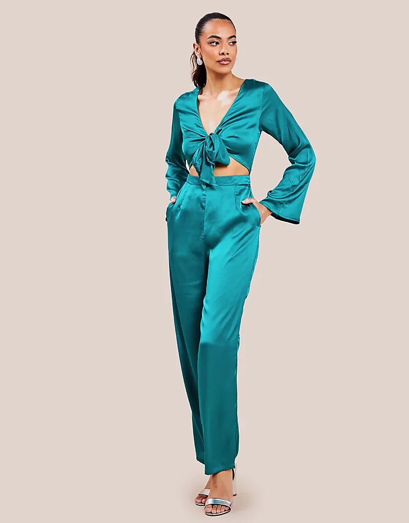 Атласный комбинезон Goddiva Cut Out изумрудного цвета
Атласный комбинезон Goddiva Cut Out изумрудного цвета