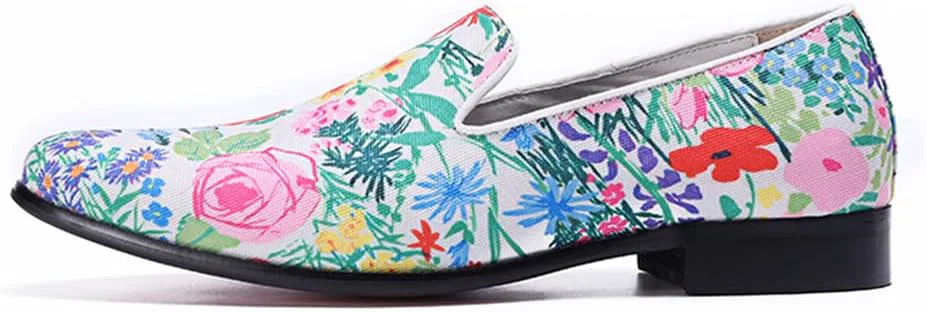 Мужские слипоны Santimon - удобные туфли из натуральной кожи с цветочным принтом, повседневные мокасины для вечеринки, путешествий и свадьбы, белый
Мужские слипоны Santimon - удобные туфли из натуральной кожи с цветочным принтом, повседневные мокасины для вечеринки, путешествий и свадьбы, белый