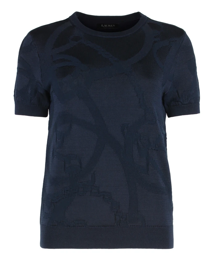 Свитер с короткими рукавами и поясным узором Ralph Lauren, синий
Свитер с короткими рукавами и поясным узором Ralph Lauren, синий