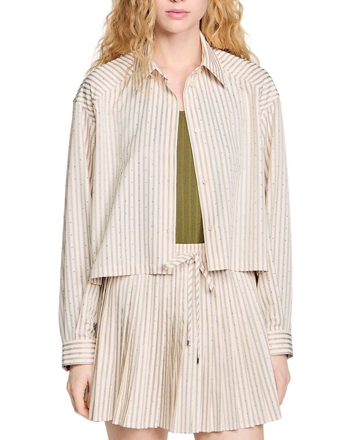 Полосатая рубашка со стразами Sandro, мультиколор
Полосатая рубашка со стразами Sandro, мультиколор