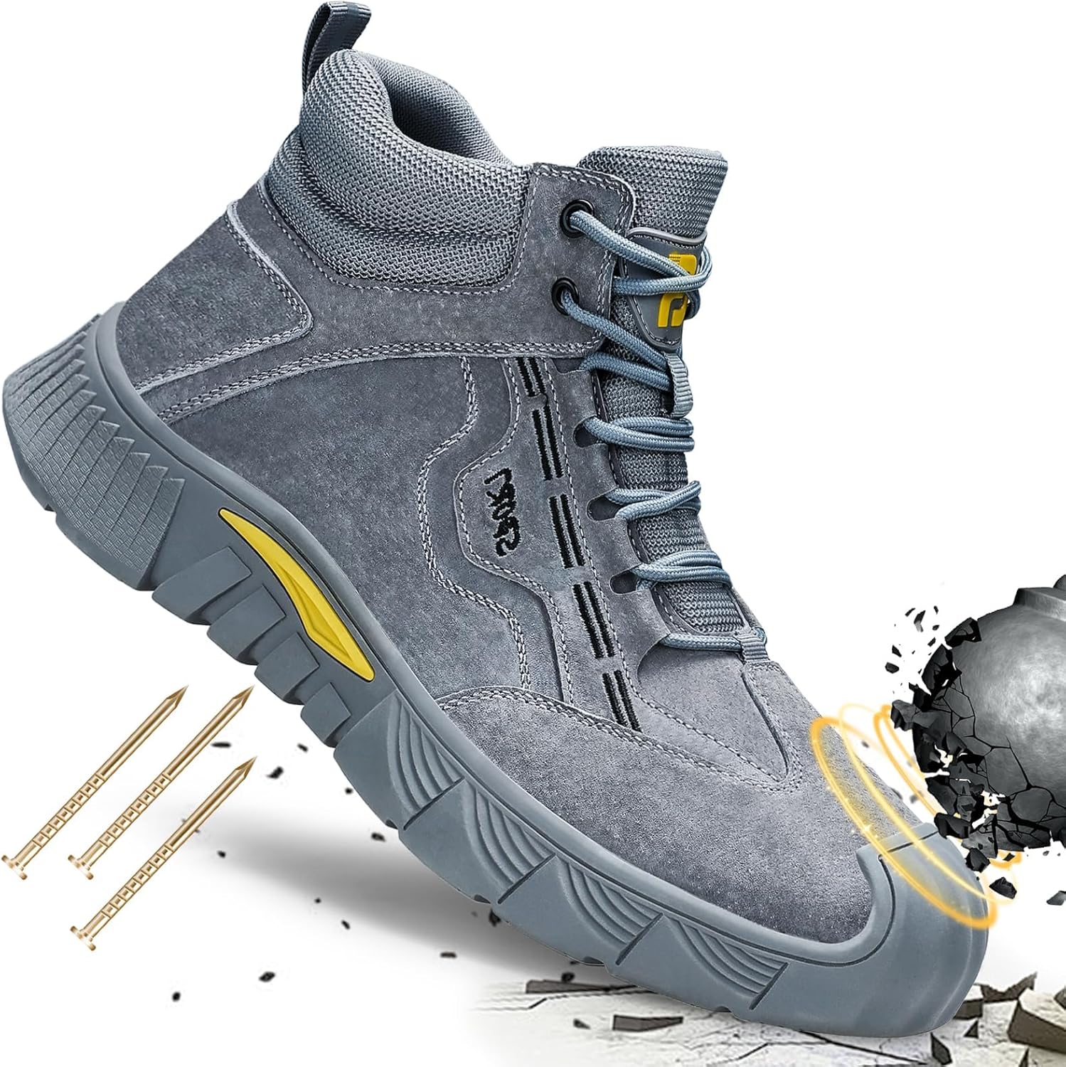 Мужские ботинки с стальным носком, легкие, с защищенной подошвой, безопасная обувь для работы, удобные для строительных и складских работ Gsutenmre, серый
Мужские ботинки с стальным носком, легкие, с защищенной подошвой, безопасная обувь для работы, удобные для строительных и складских работ Gsutenmre, серый