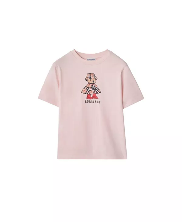 Хлопковая футболка для девочек с изображением медведя в дождливую погоду - для маленьких и больших детей. Burberry, розовый
Хлопковая футболка для девочек с изображением медведя в дождливую погоду - для маленьких и больших детей. Burberry, розовый