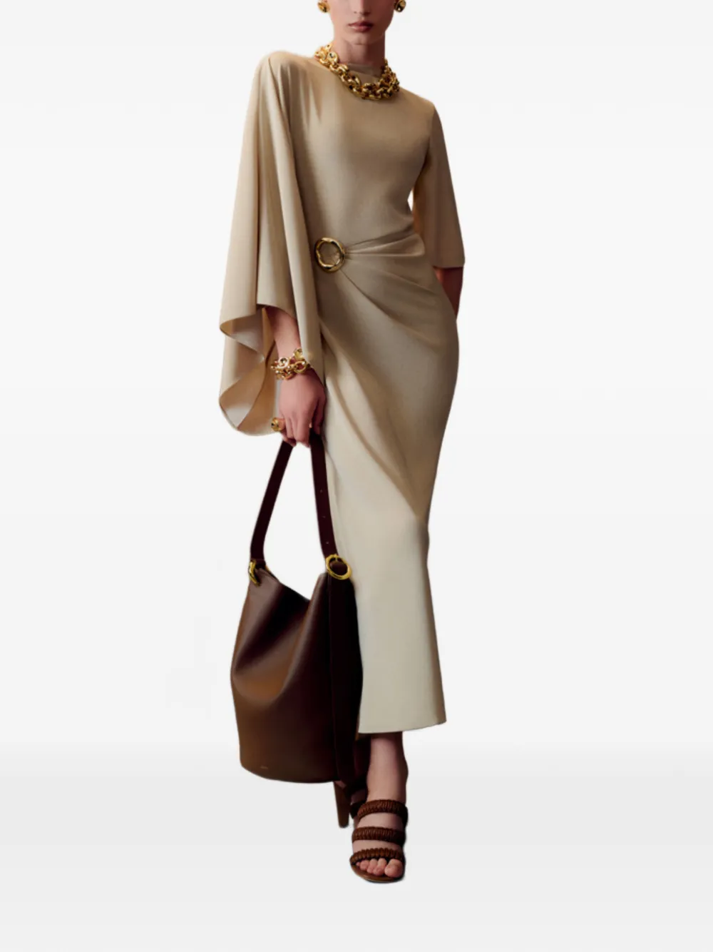 Платье миди с асимметричным рукавом Joseph, бежевый
Платье миди с асимметричным рукавом Joseph, бежевый