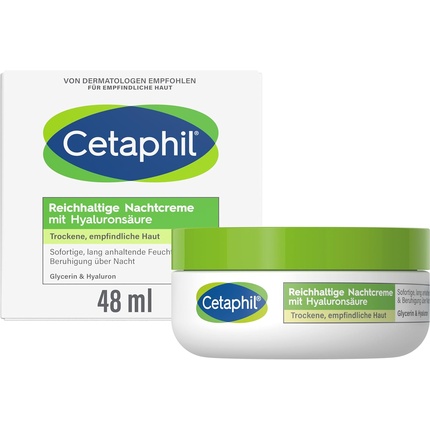 Насыщенный ночной крем с гиалуроновой кислотой 48 г Cetaphil
Насыщенный ночной крем с гиалуроновой кислотой 48 г Cetaphil