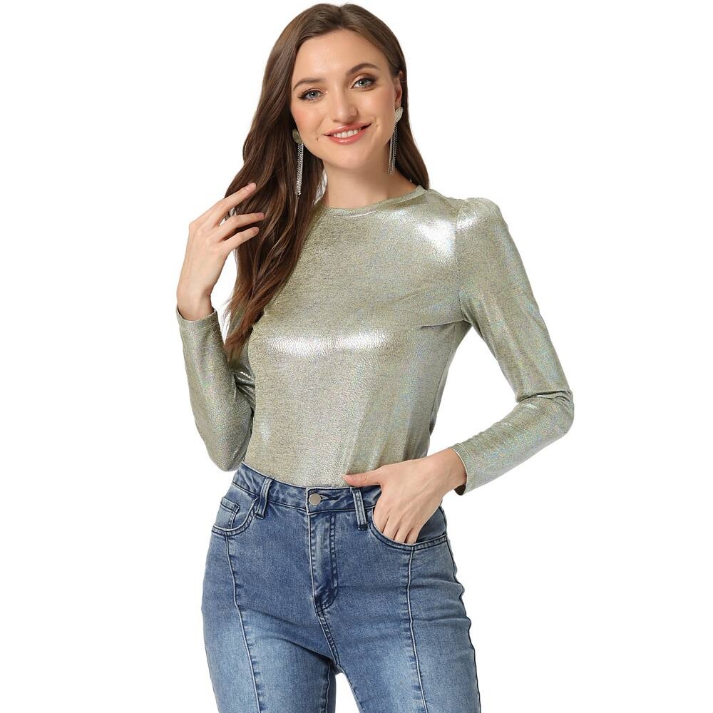 Женская блестящая рубашка с длинными рукавами и блестящими металлическими топами для вечеринок ALLEGRA K, цвет Silver Shiny
Женская блестящая рубашка с длинными рукавами и блестящими металлическими топами для вечеринок ALLEGRA K, цвет Silver Shiny