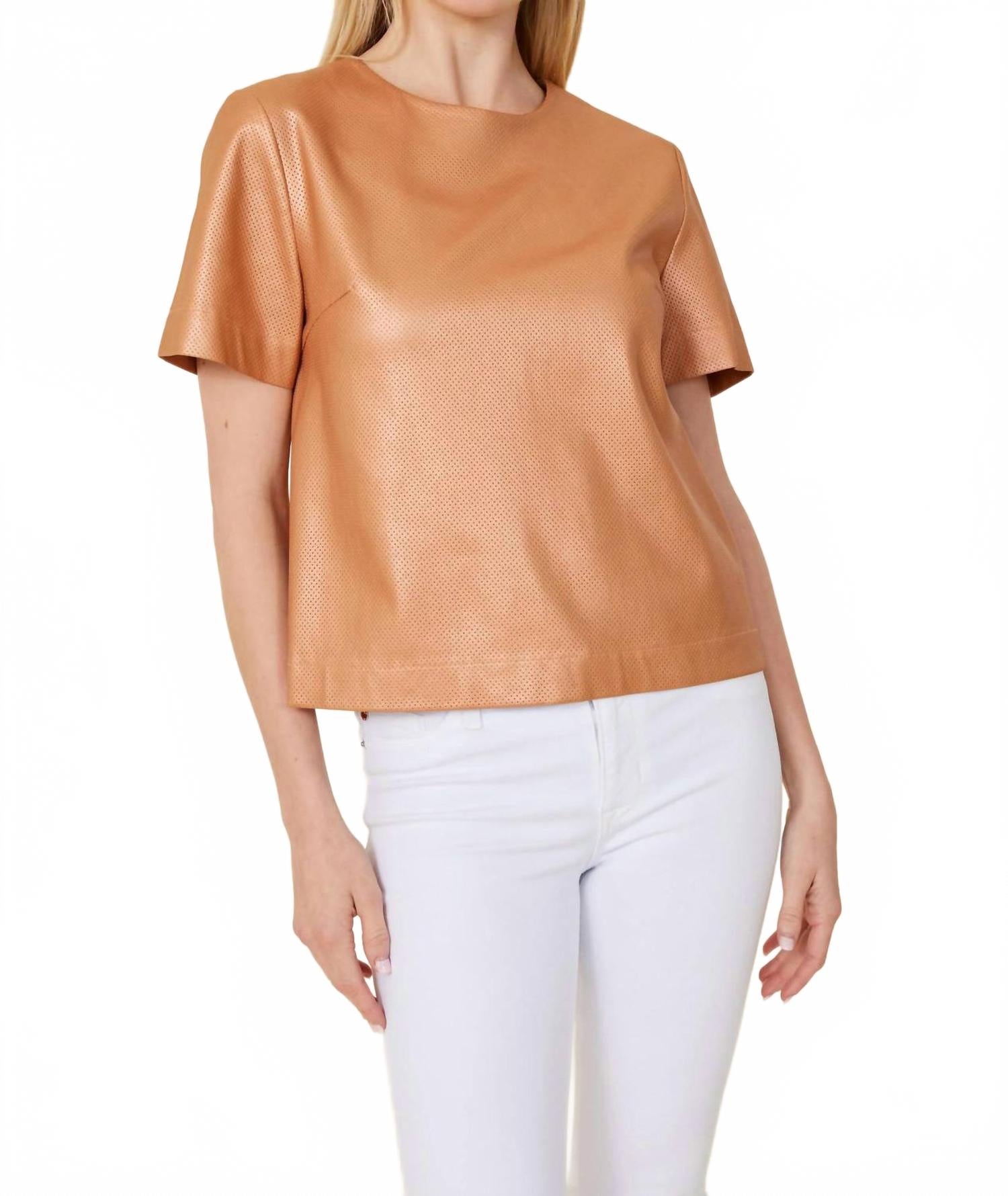 Веганская кожаная перфорированная футболка в бронзовом цвете DOLCE CABO, бронзовый
Веганская кожаная перфорированная футболка в бронзовом цвете DOLCE CABO, бронзовый