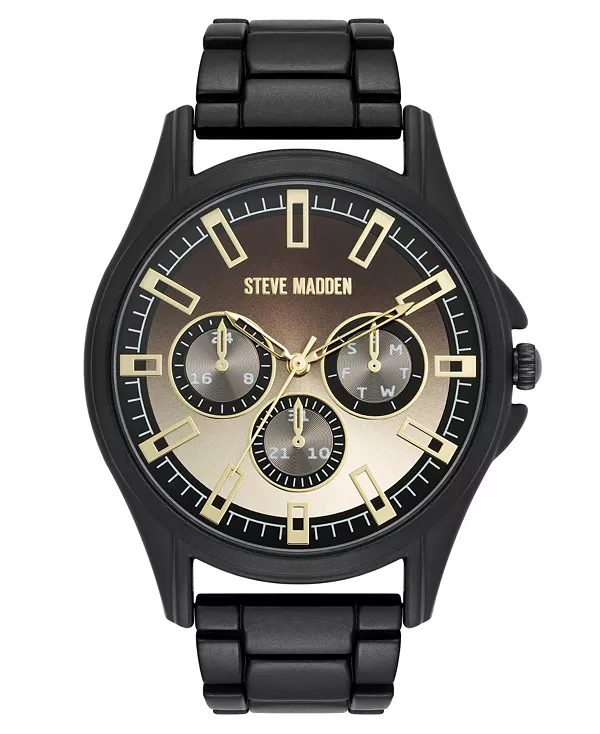 Мужские часы из сплава металла цвета шампанского и черного, 45 мм Steve Madden, black/champagne
Мужские часы из сплава металла цвета шампанского и черного, 45 мм Steve Madden, black/champagne