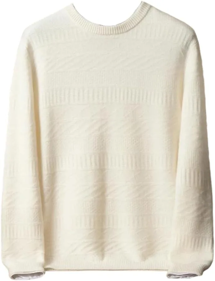 Мужской однотонный кашемировый свитер с круглым вырезом
Мужской однотонный кашемировый свитер с круглым вырезом