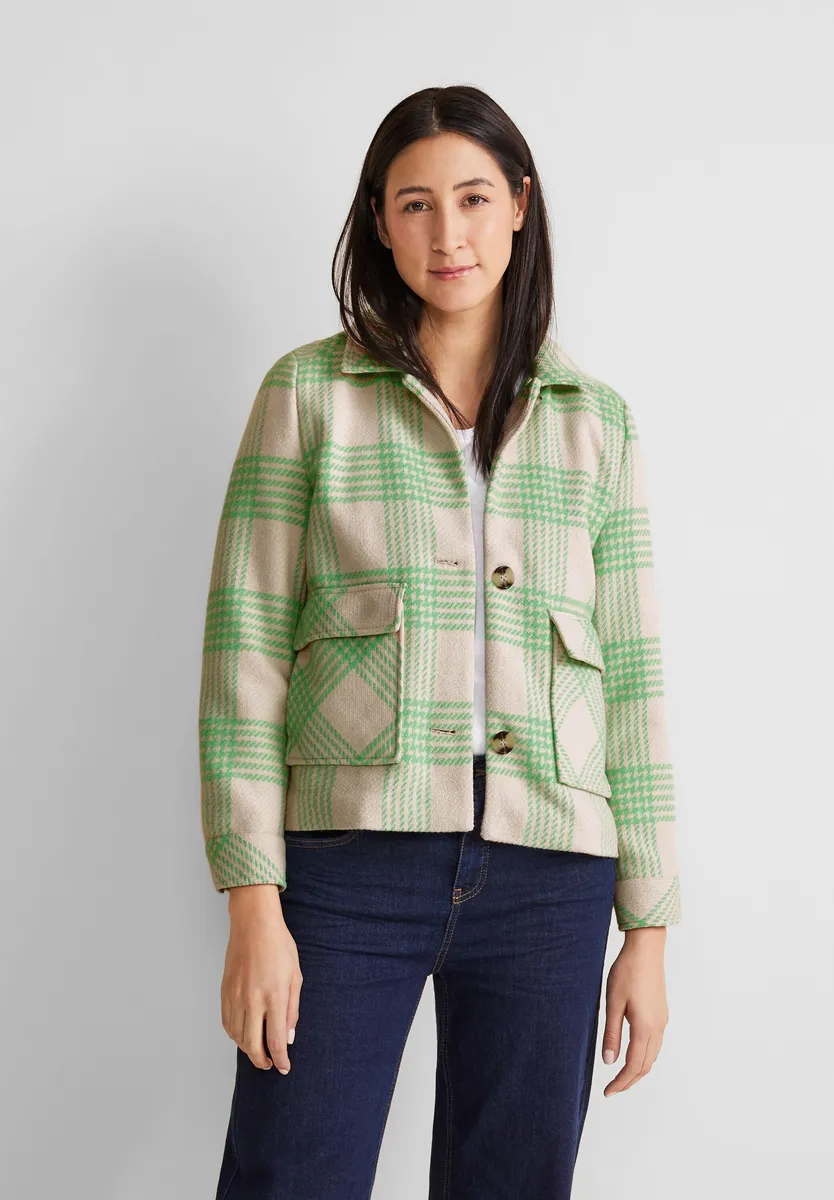 STREET ONE короткая куртка, без капюшона, с воротником с лацканами, зеленый
STREET ONE короткая куртка, без капюшона, с воротником с лацканами, зеленый