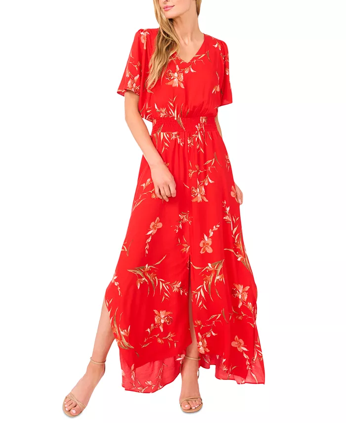 Женское макси-платье с V-образным вырезом и присборенной талией CeCe, красный
Женское макси-платье с V-образным вырезом и присборенной талией CeCe, красный