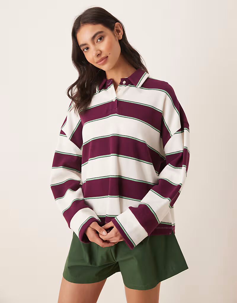 Комплект из рубашки поло с длинными рукавами и короткой пижамы ASOS DESIGN в полоску
Комплект из рубашки поло с длинными рукавами и короткой пижамы ASOS DESIGN в полоску