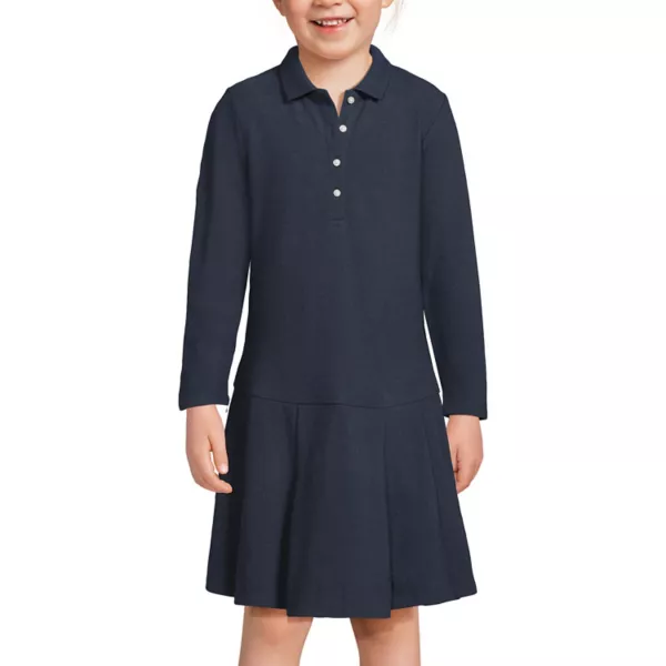 Платье-поло с длинными рукавами и складками для девочек 4-16 лет Lands' End, синий
Платье-поло с длинными рукавами и складками для девочек 4-16 лет Lands' End, синий