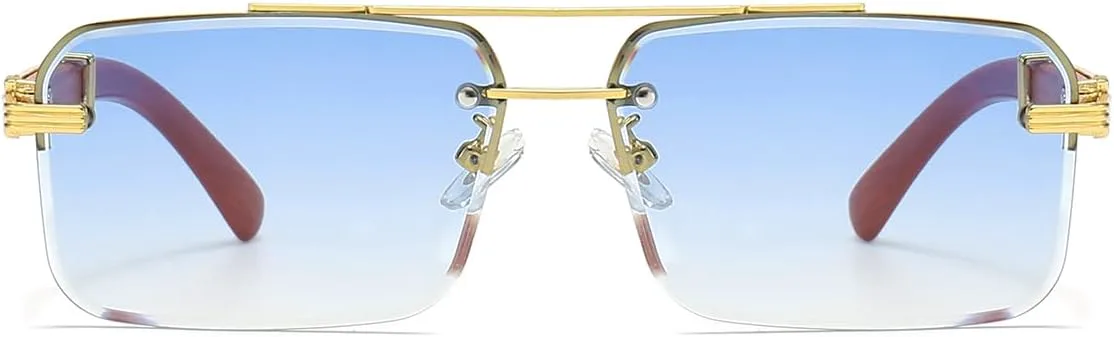 Мужские солнцезащитные очки Gleyemor: модные прямоугольные солнцезащитные очки без оправы, квадратные солнцезащитные очки без оправы для мужчин, 03 Gold/Gradient Blue
Мужские солнцезащитные очки Gleyemor: модные прямоугольные солнцезащитные очки без оправы, квадратные солнцезащитные очки без оправы для мужчин, 03 Gold/Gradient Blue