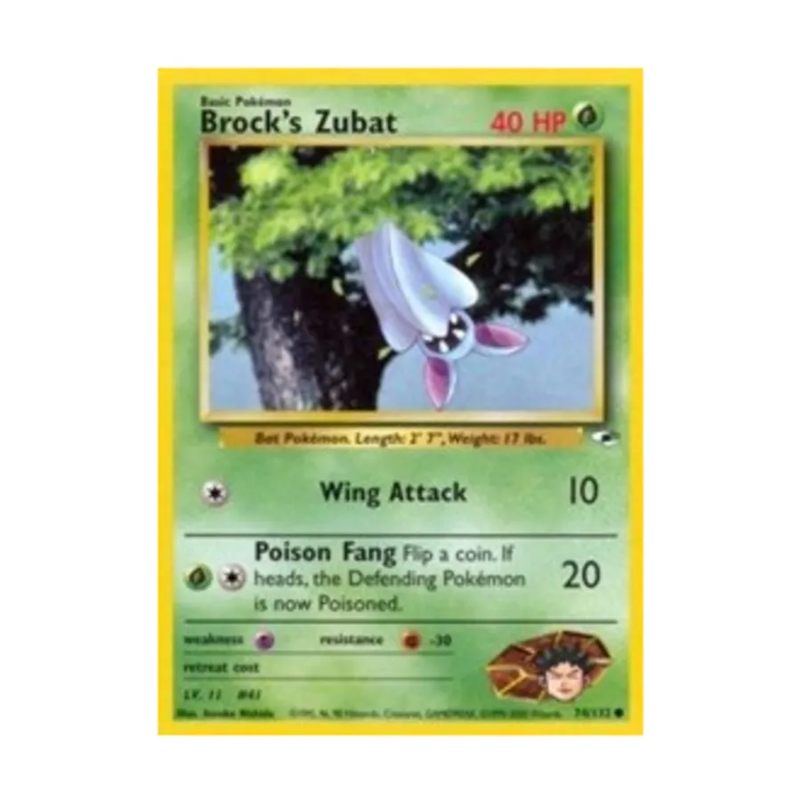 CCG Зубат Брока (74) (C) #74, Pokemon - Gym Heroes - Singles
CCG Зубат Брока (74) (C) #74, Pokemon - Gym Heroes - Singles