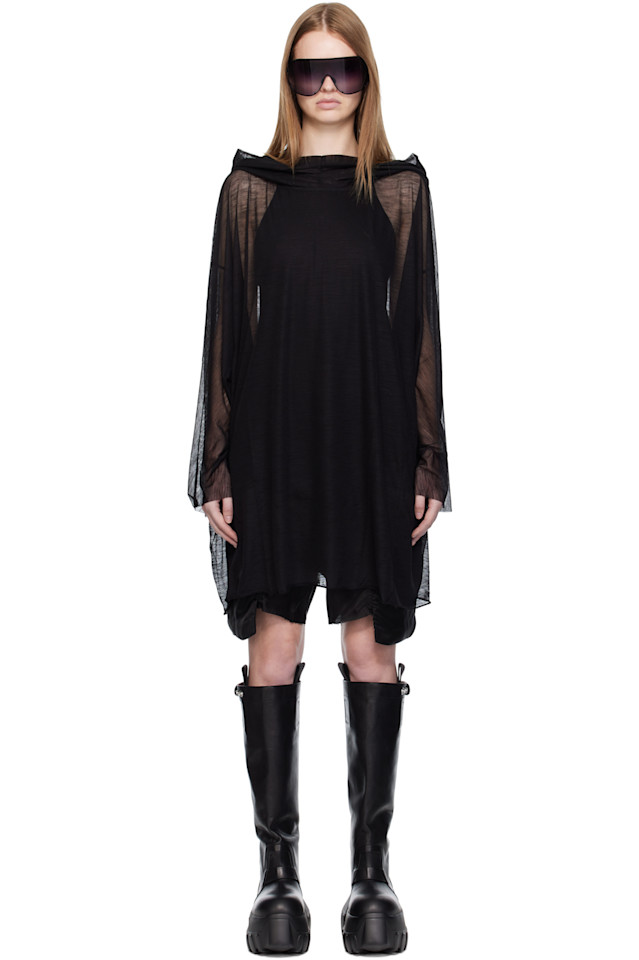 Rick Owens Черная туника с капюшоном "Конкордианс"
Rick Owens Черная туника с капюшоном "Конкордианс"