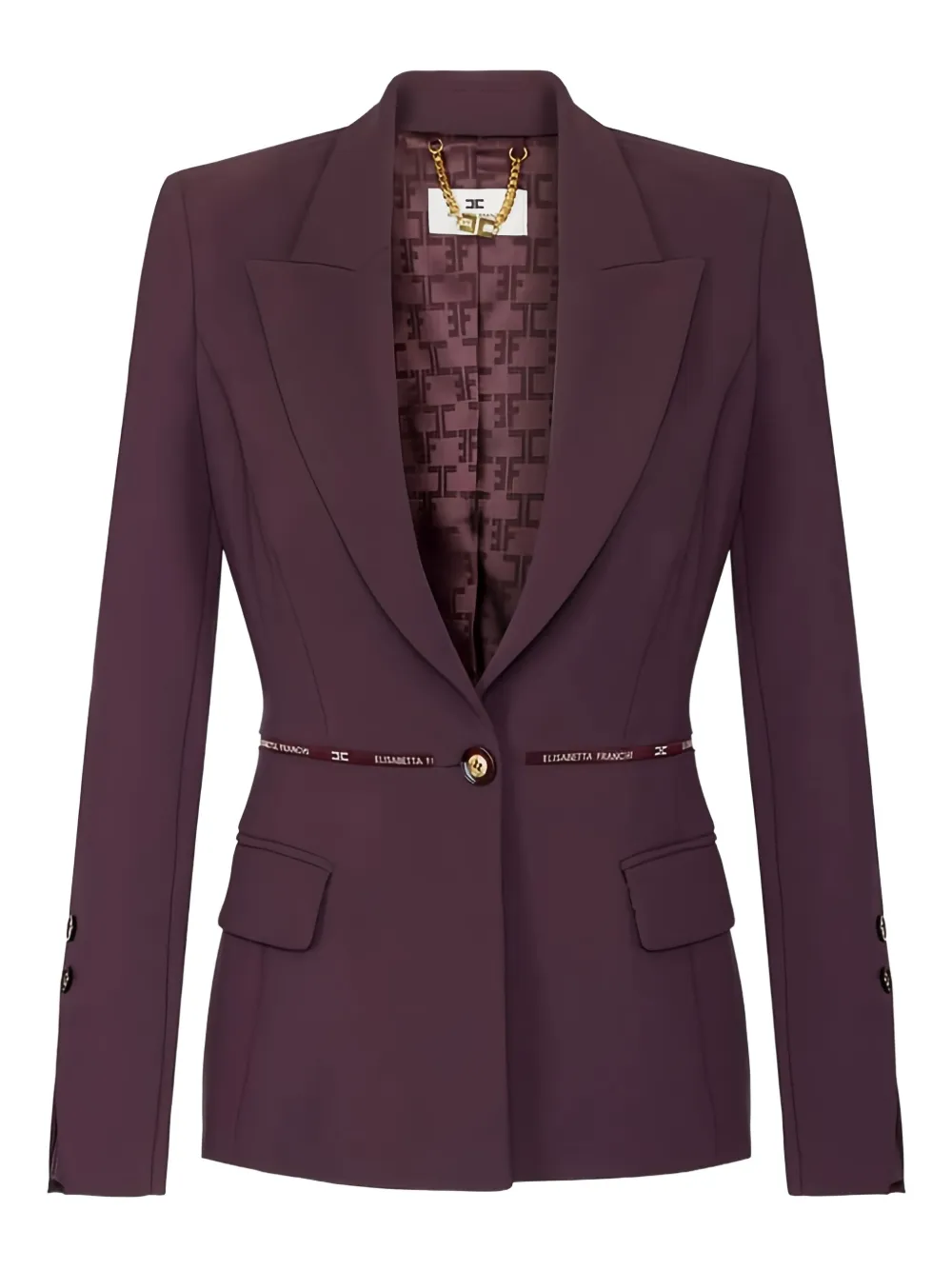 Жакет из крепа с лентой с логотипом Elisabetta Franchi, красный
Жакет из крепа с лентой с логотипом Elisabetta Franchi, красный