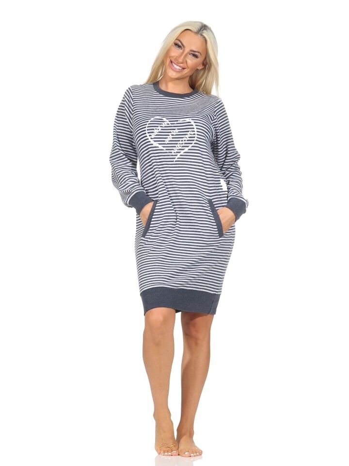 Ночная рубашка NORMANN Interlock langarm Bündchen Herzmotiv, цвет blau-mel.
Ночная рубашка NORMANN Interlock langarm Bündchen Herzmotiv, цвет blau-mel.