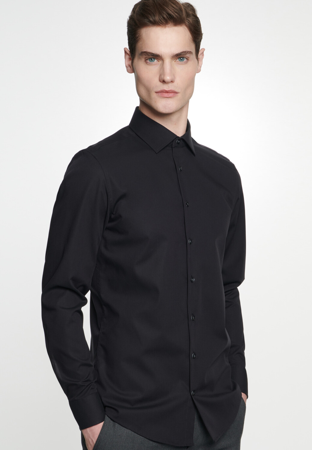 Рубашка Seidensticker Business Slim, черный 
Рубашка Seidensticker Business Slim, черный