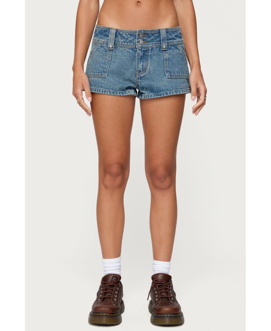 Женские джинсовые шорты Keinan с низкой посадкой Edikted, Blue-washed
Женские джинсовые шорты Keinan с низкой посадкой Edikted, Blue-washed