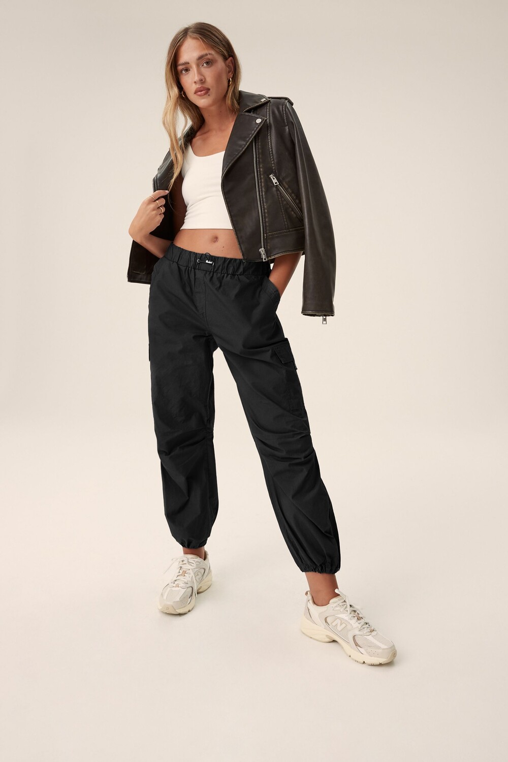 Хлопковые брюки карго с парашютом Next, черный 
Хлопковые брюки карго с парашютом Next, черный