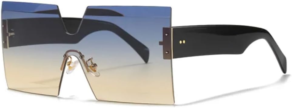 Цельные безободковые солнцезащитные очки большого размера для женщин и мужчин, роскошные, винтажные, популярные, с заклепками, защита от УФ-излучения UV400 HHZZYVY, Blue Tea
Цельные безободковые солнцезащитные очки большого размера для женщин и мужчин, роскошные, винтажные, популярные, с заклепками, защита от УФ-излучения UV400 HHZZYVY, Blue Tea