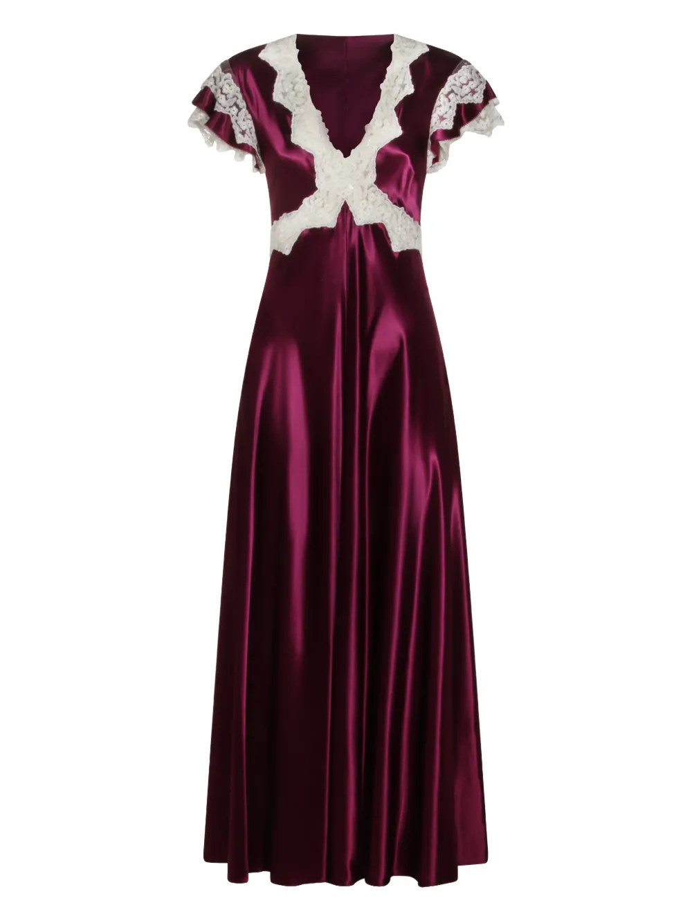 Кружевное платье с V-образным вырезом Alberta Ferretti, фиолетовый
Кружевное платье с V-образным вырезом Alberta Ferretti, фиолетовый