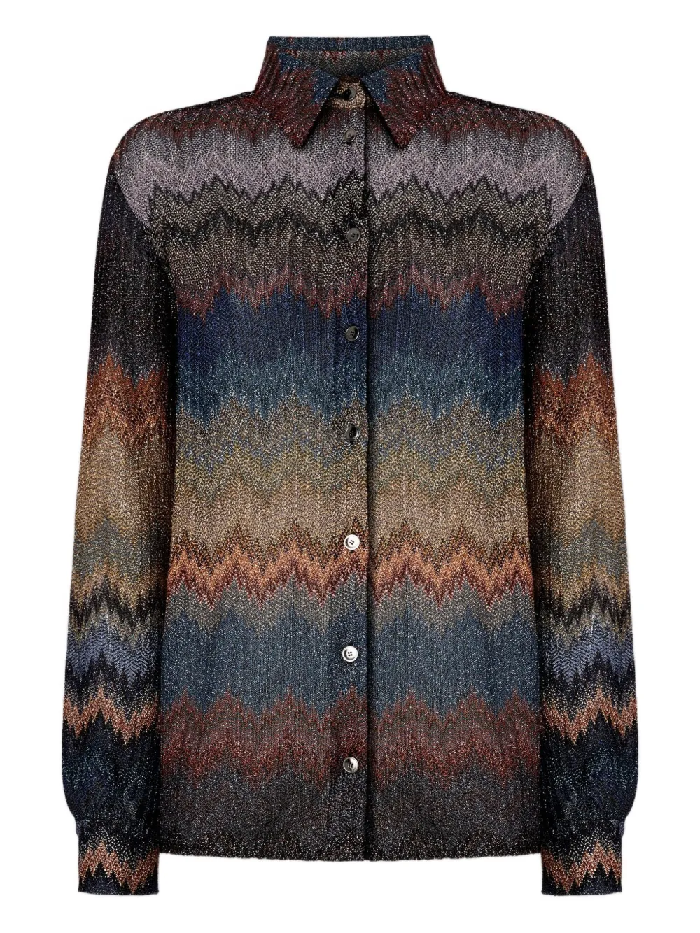 Рубашка с узором шеврон и эффектом металлик Missoni, коричневый
Рубашка с узором шеврон и эффектом металлик Missoni, коричневый